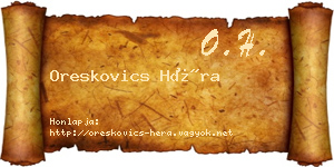 Oreskovics Héra névjegykártya